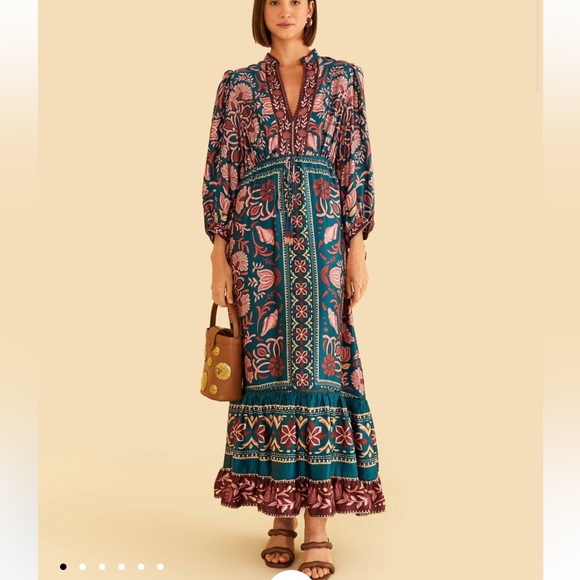 Floral Maxi Dress with Bohemian Print - Picture 1 of 5